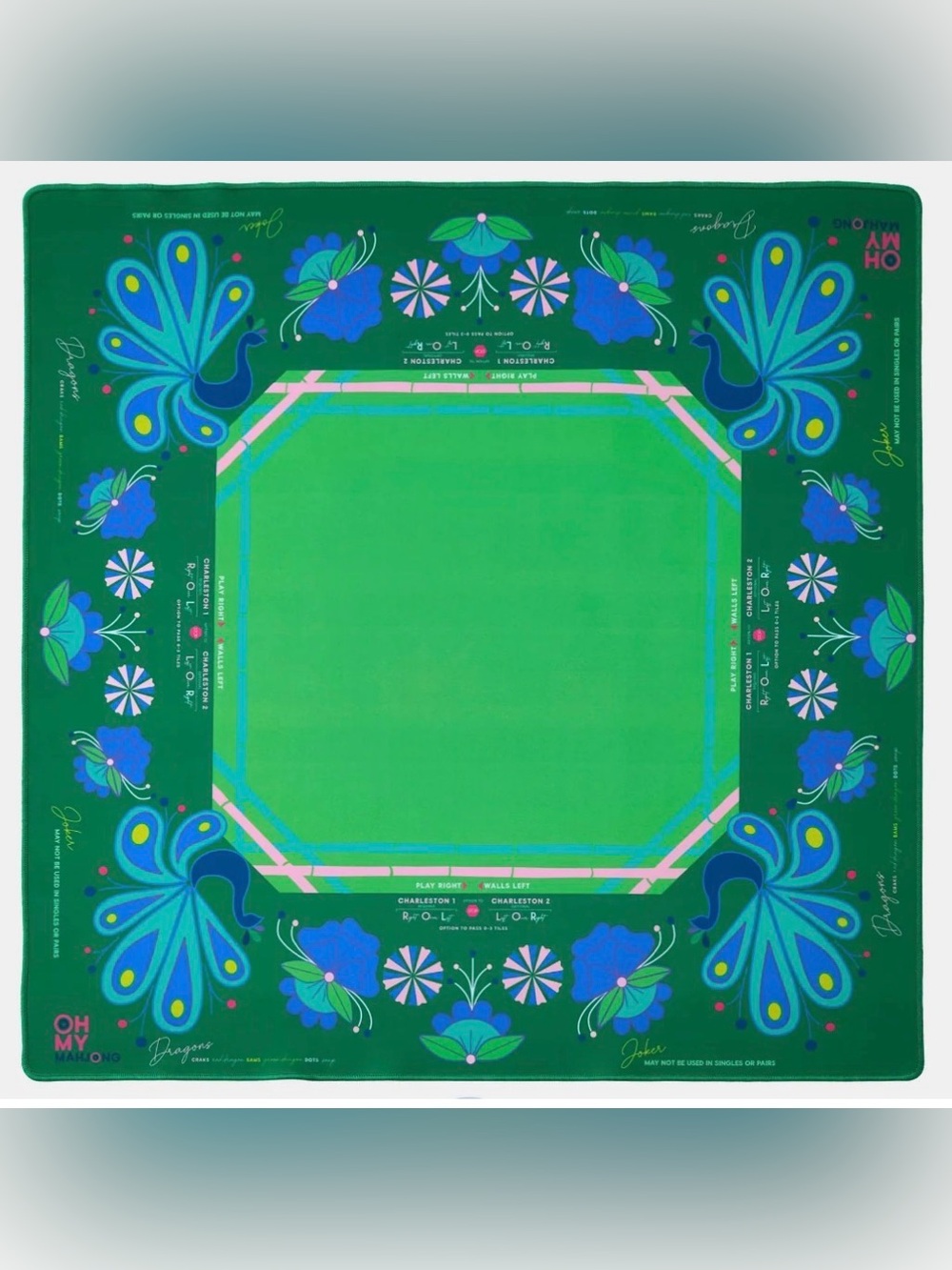 BRAND NEW Oh My Mahjong Birdie Green Mahjong Mat Tablecover RETIRED OUT OF STOCK